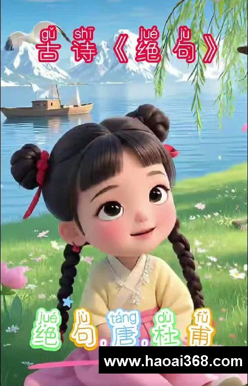 #儿童古诗学习 #动漫解说 #让孩子爱上古诗词 和我家小公主一起学习《绝句》吧!
